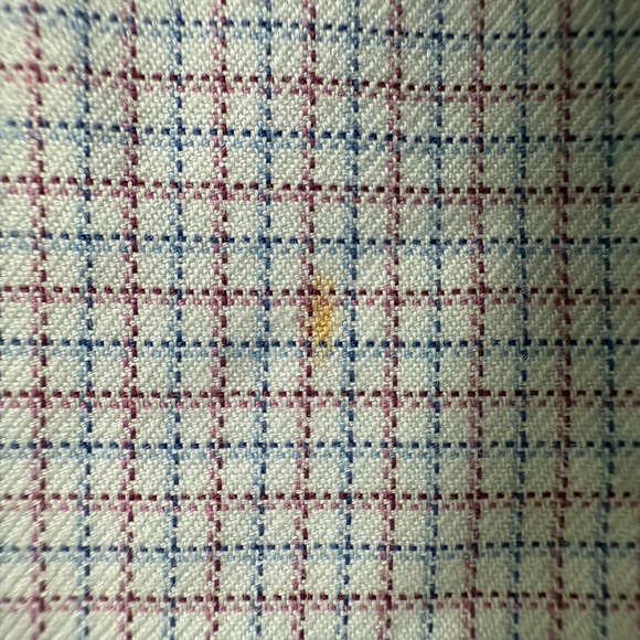 David Donahue Men’s Dress Shirt 16 34/35 Purple Check Cotton Barrel Cuff - Picture 8 of 12